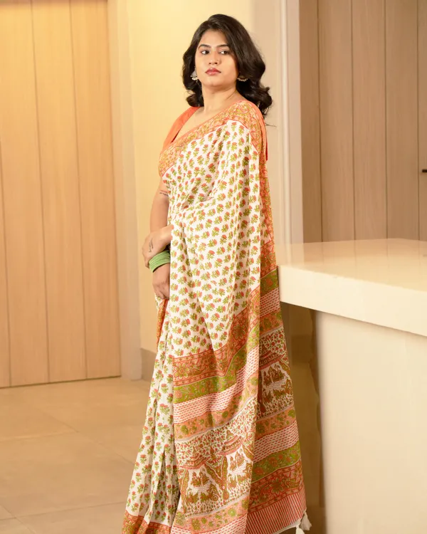 Multicolour_Cotton_Butti_Hblock_Print_Mul_Saree_With_Tassels_For_Women